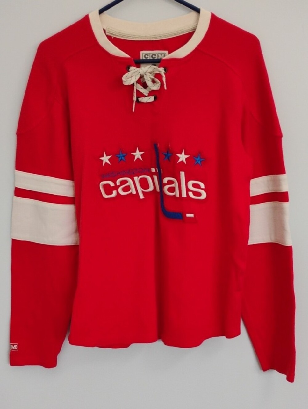 Vintage Style Washington Capitals Lace-Up Jersey Sweatshirt Style 4647A Small